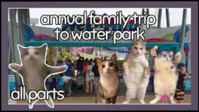 ALL PARTS !Cat family road trip to water park with best friend! -silly cat stories- ALL PARTS