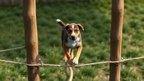 Teaching My Dog to Walk on a Tightrope - Adorable Puppy Trick