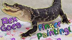 Finger Painting with our Pet Alligator!