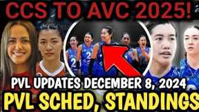 PVL GAME SCHEDULE, STANDINGS AND RESULTS TODAY DECEMBER 8, 2024! CREAMLINE REPRESENT AVC 2025!