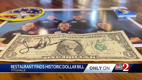 Restaurant finds historic dollar bill in Titusville
