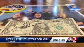 Restaurant finds historic dollar bill in Titusville
