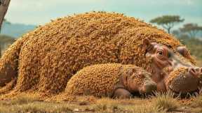 Brave Rescue Team in Hippo TRAPPED Under Swarming Insects—Rescuers Race Against Time