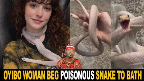 Oyibo Woman Beg Her Poisonous Snake Pet To Bath