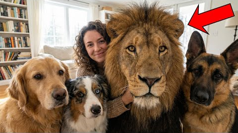 My 460 Pound LION... Thinks He's a Dog! Raised by Golden Retriever! 🤯