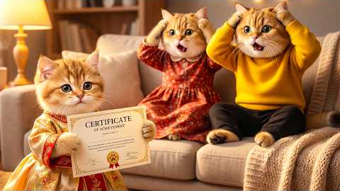Ginger Kitten Wins Gold at a World Dance Competition – Mama Cat Is So Proud! 🥇🐾💃