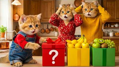Ginger Kitten Harvests Mangoes to Earn Money for a Surprise Gift for Mama Cat 🥭🐱🎁