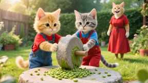 Ginger Kitten Makes Tofu and Sells It at the Market – Mama Cat Is Proud 🐱🥢💰