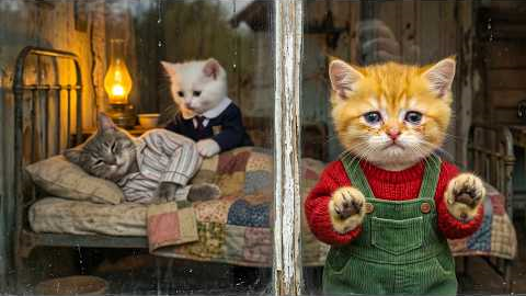 😱 Kind Act! Ginger Kitten Helps a Friend and Touches Mama Cat’s Heart 💖🐱