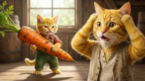 Ginger Kitten Finds a Giant Carrot at Mama Cat’s Farm – Everyone Is Surprised! 🐱🥕😱