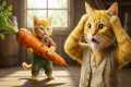 Ginger Kitten Finds a Giant Carrot at 