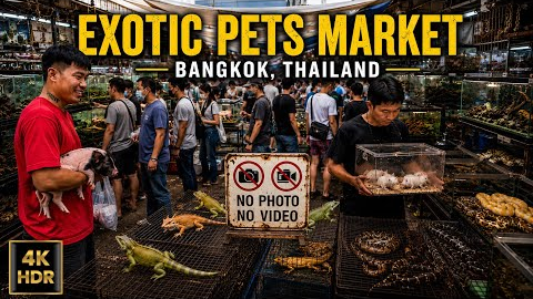 🇹🇭 4K HDR | What's Hiding Inside Bangkok's EXOTIC PET Market?